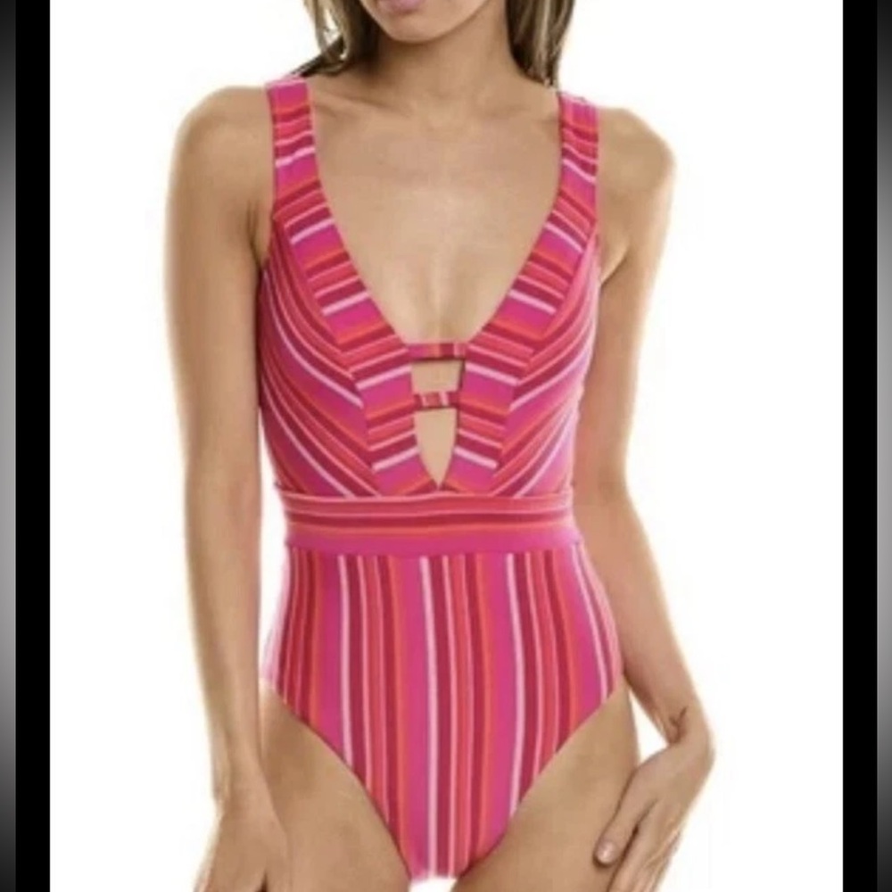 NWT Trina Turk Marai One Piece Plunge Swimsuit Size 10